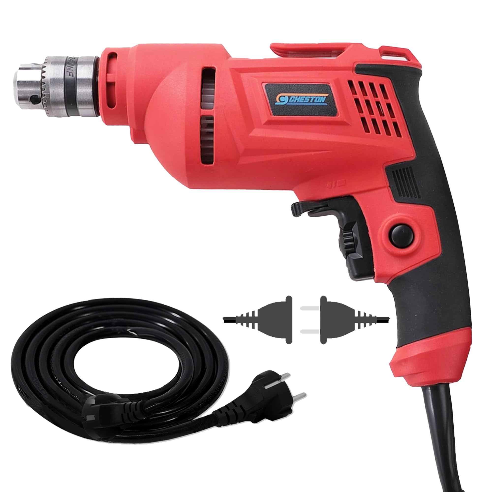 Cheston10mm corded Drill Machine 5 Meter Extension 2 Pin Cord Capacity Upto 1000W