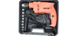 Cheston Electric Drill Machine & Screwdriver Kit 13mm Chuck Hammering, Forward, Reverse & Speed Control with Multiple Tools 650W (CHD-TZ004)