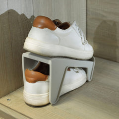 CHESTON Plastic Shoe Stand Slots Organizer Space Saver Double Deck Shoe Rack Adjustable Shoe Slots for Closet Organization For all Shoe Sizes