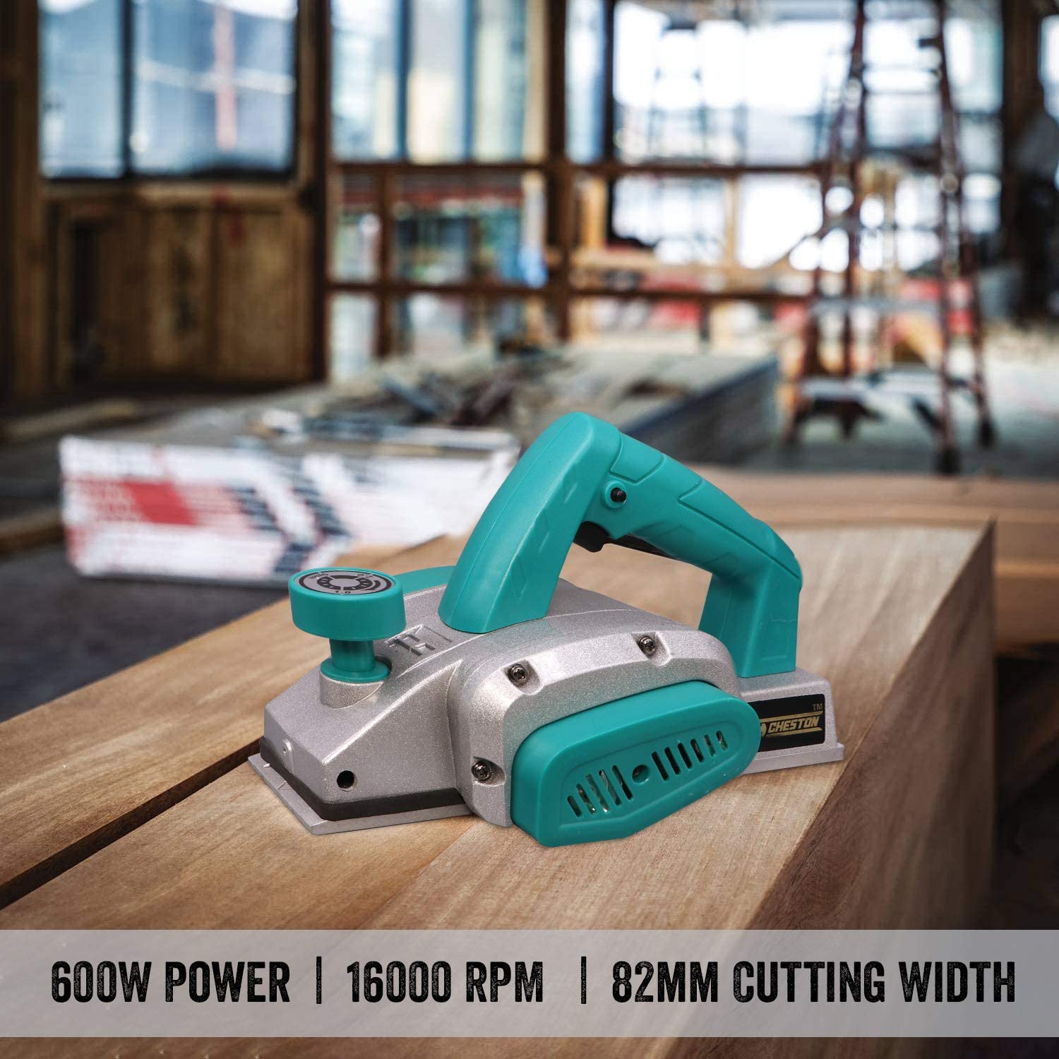 Cheston Electric Wood Planer 600W Inch Electric Hand-Held Planer, Industrial Electric Wood Planer + 850W Angle Grinder 4 Inch 100mm Power Tool Machine for cutting grinding