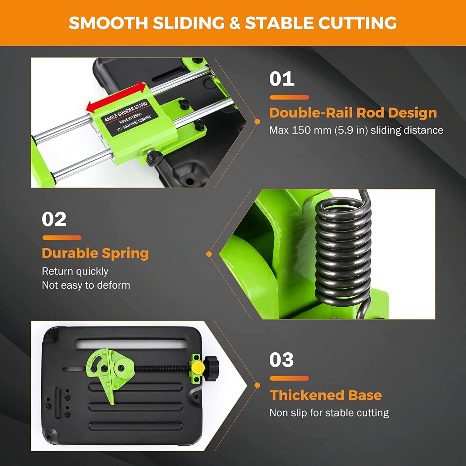 CHESTON Angle grinder sliding stand/Multi-functional sliding rod Bracket universal compatibility with 4” / 5” Grinding Cutting Machine.
