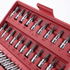 CHESTON 46-in-1 Socket Set Multi Purpose Tool Kit w/Wrench & Precision Sockets - Durable & Convenient in Carrying Tool Case