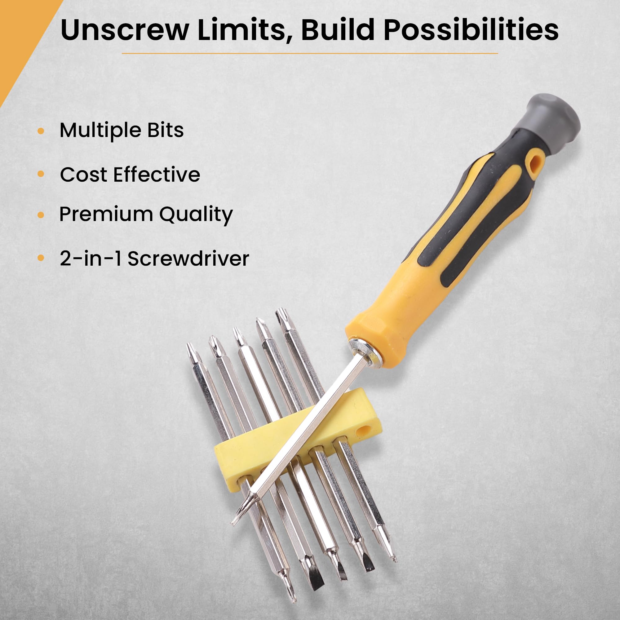Cheston 12-in-1 Screwdriver Set | Interchangeable Bars blades 12pc Screwdriver for Home Long Blades Repair Compact Kit for Fixing Electronics, Laptops, Machines PC | Multipurpose Hand Tool Kit