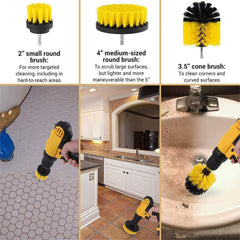 Cheston 10 Pcs Electric Drill Brush Power Scrub, Multi Purpose Scrubber Kit for Floor, Bathroom Surfaces Tub, Tile, Car, Bike, Grout, Shower, Kitchen with 10 Accessories (Only Brush Set)