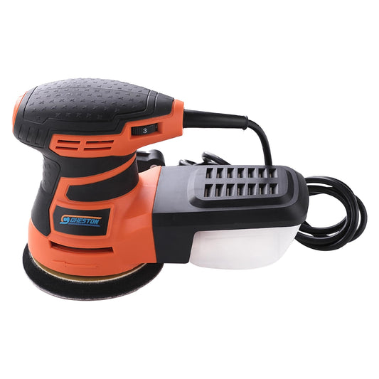 Cheston 350W Random Orbit Sander with 6 Variable Speed | 13000RPM | 125mm | High-Performance Dust Collection System suitable for Sanding of Wood, Wall & Metal Surface