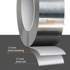CHESTON Leakage Repair Aluminium Foil Tape 5 Meter Water Proof Rubber Tape For Pipe Leakage Heat Resistant Foil/Duct Tape for Roofing, Repair and Sealant HeavyDuty Crack Filler Adhesive Tape(5CM*5M)