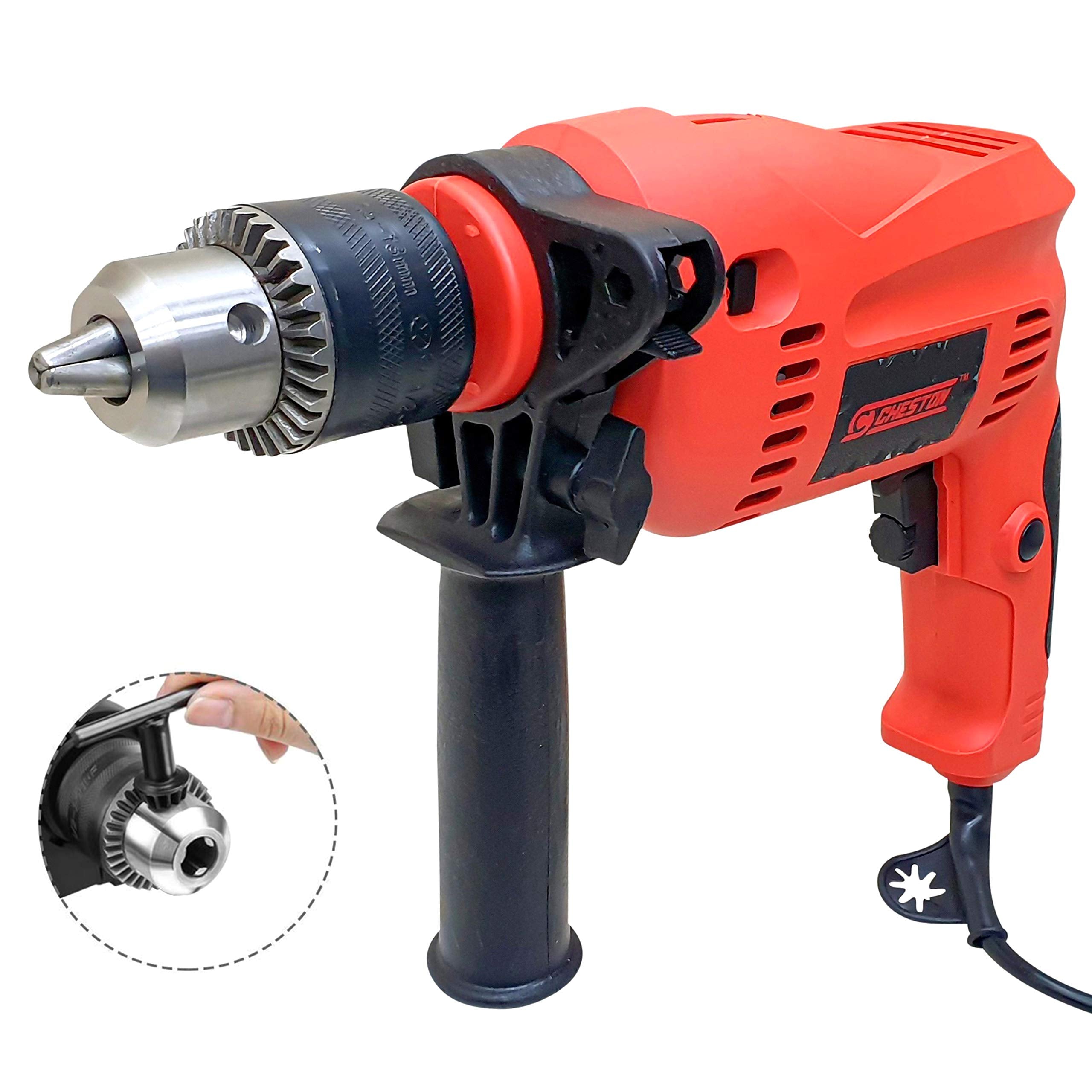 Cheston 13mm Impact Drill Machine Reversible Hammer Driver Variable Speed Screwdriver (Drill with BITS for Drilling)